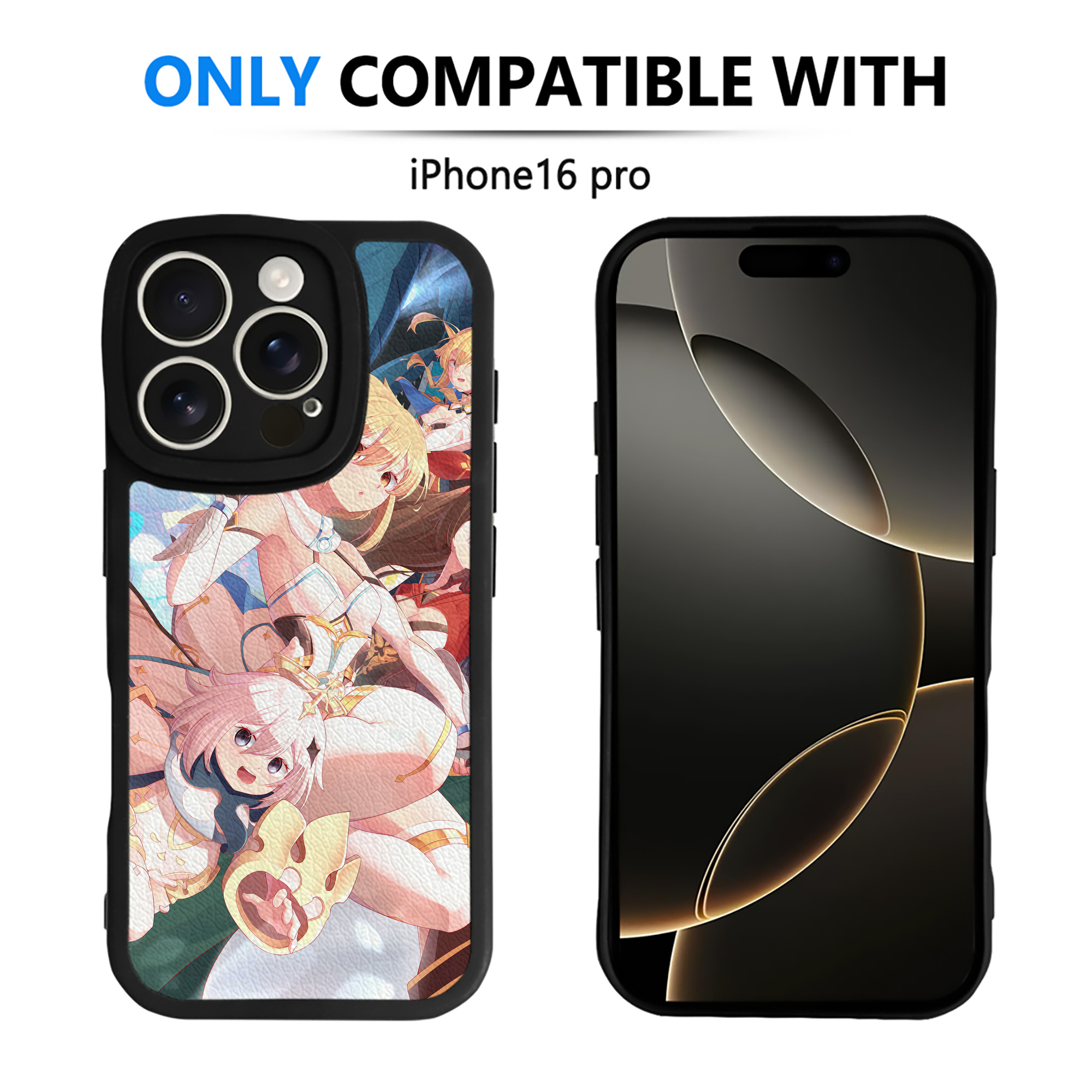 げんし神 genshin 【iPhone 16シリーズ対応】シリコンスマホケース（レザー調） 材質：シリコン